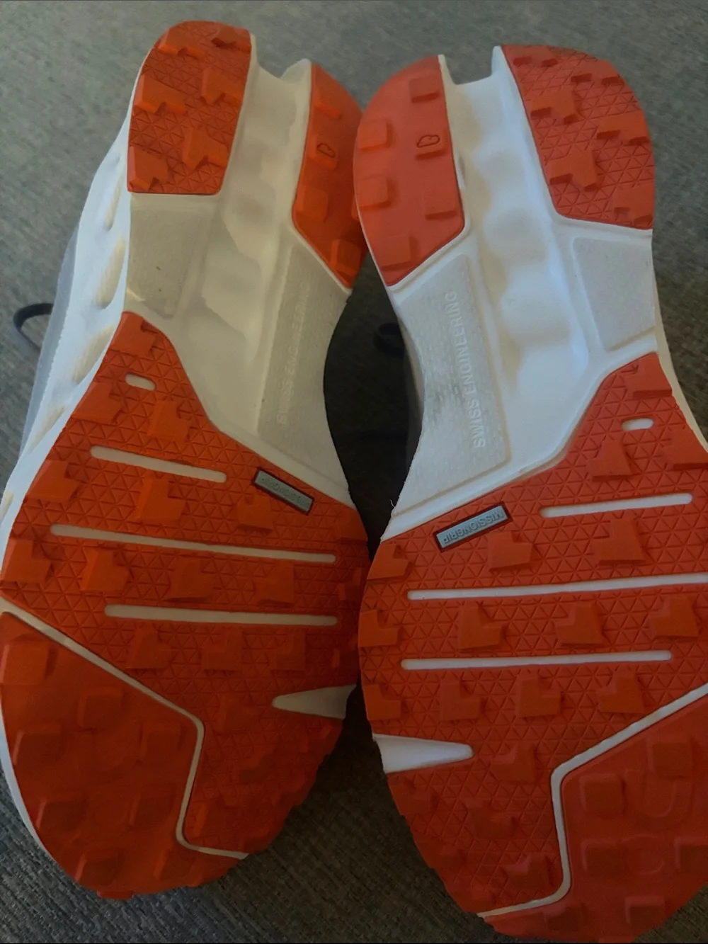 On Running Women's Gray and Orange Athletic Shoes